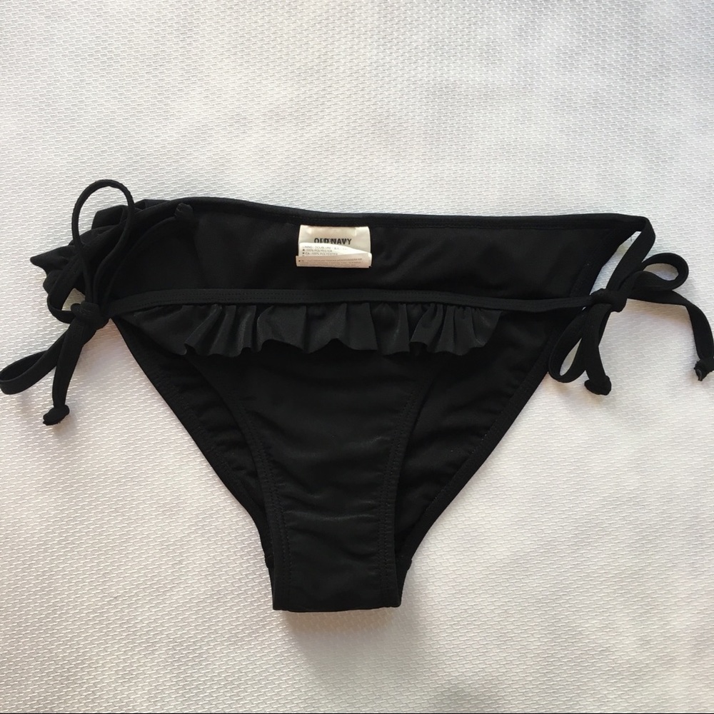 Old Navy Black Ruffle Waist String Bikini Bottom